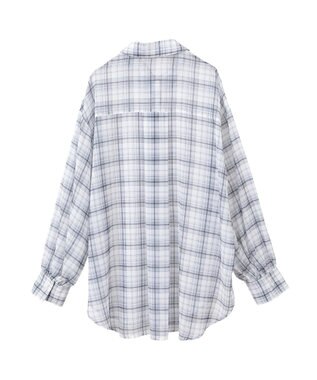 earth music&ecology シアーチェックシャツ Off White