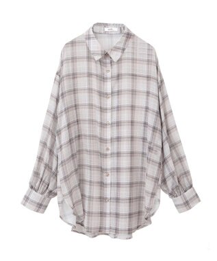 earth music&ecology シアーチェックシャツ Brown