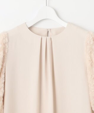 自由区 【洗える・XSサイズあり】ファニースリーブ ブラウス ベージュ系