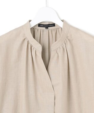 23区 L 【洗える】トリアセスラブストレッチ ワンピース ベージュ系