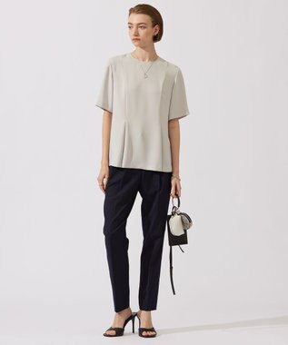 ICB 【UVカット・接触冷感・防シワ・洗える】エステルダブルクロス タックデザインプルオーバー トープ系