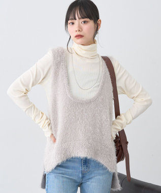earth music&ecology フェザーUネックニットベスト