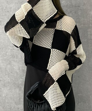 WEGO チェッカーメッシュニット