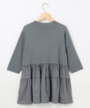 組曲 【UVケア・接触冷感・六分袖】ブラウスコンビ ティアードニット チャコールグレー系9