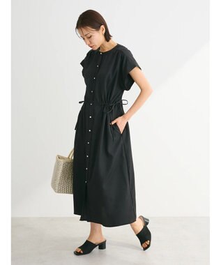 Green Parks ・ＥＬＥＮＣＡＲＥ　ＤＵＥリネンライクドロストワンピース Black