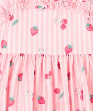 ANY KIDS ストライプ×フルーツ ワンピース 水着 ピンク系