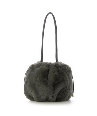 UNBILLION カシュカシュ cachecache / ロングハンドルエコファー巾着トート GY