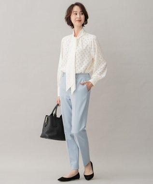 自由区 【XSサイズ～/洗える】TRギャバ テーパードパンツ スカイブルー系