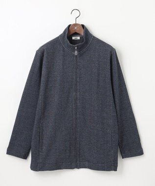 JOSEPH ABBOUD 【キングサイズ・オーガニックコットン使用】フルZIPカラー ブルゾン ネイビー系