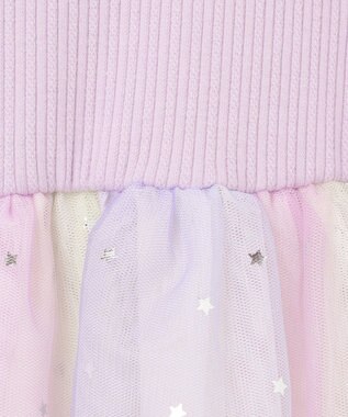 ANY KIDS ドッキング チュール ワンピース ラベンダー×レインボー