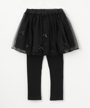 ANY KIDS リボン×ラメチュールスカッツ ブラック