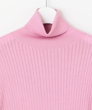 自由区 L 【洗える】カシミヤシルクブレンド タートルネックニット (検索番号:JJ47) ピンク系