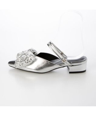 MODE ET JACOMO <noyau>2WAYリボンストラップミュールパンプス シルバーコンビ