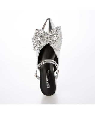 MODE ET JACOMO <noyau>2WAYリボンストラップミュールパンプス シルバーコンビ