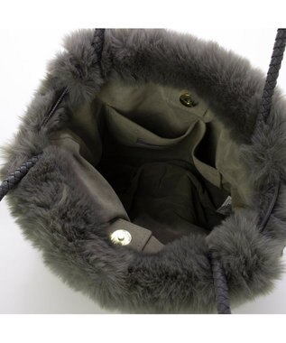 UNBILLION カシュカシュ cachecache / ロングハンドルエコファー巾着トート GY