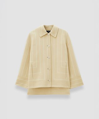 JOSEPH ジオメトリック ダブルフェイス ウールコート Affogato / Ivory