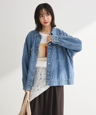 Green Parks シアーデニムシャツＧジャン Black