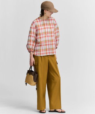 23区 【見上愛さん着用】ペーパーライクコンビ ショルダーバッグ (S) ブラウン×ベージュ