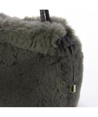 UNBILLION カシュカシュ cachecache / ロングハンドルエコファー巾着トート GY