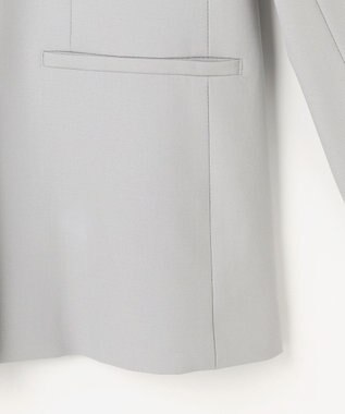 ANY L イージーケアライトストレッチノーカラージャケット ライトグレー