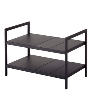 tower 伸縮シンク下ラック 2段 タワー D30 ブラック ブラック