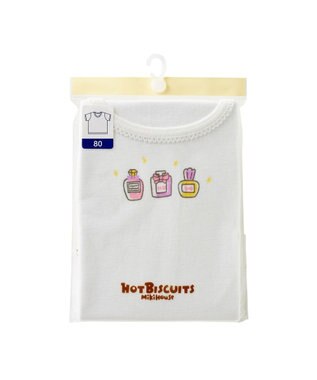 MIKI HOUSE HOT BISCUITS 【80-120cm】 フライス素材半袖肌着(女の子用インナー) 白