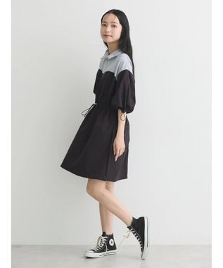 earth music&ecology ハーフＺＩＰミニワンピース Black