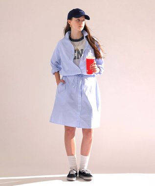 LENO SHIRTS DRESS CANDY STRIPE / シャツワンピース