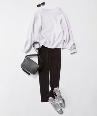 uncrave 【洗える】スムースニット レギンス（uncrave WHITE） ブラック