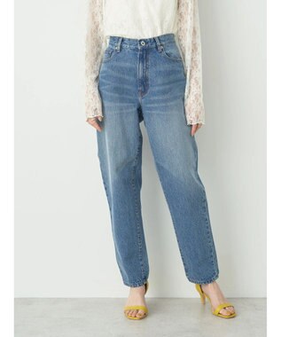 earth music&ecology ウ゛ィンテージ加工テーパードデニム Medium Indigo