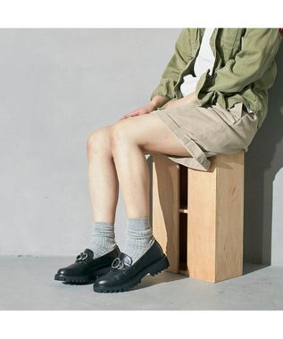 ing <ing>リングビット厚底ローファー ブラック