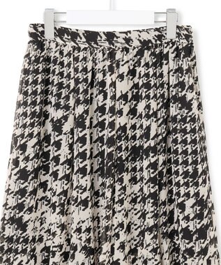 23区 S 【洗える】ハウンドトゥースアートプリント ギャザー スカート モノトーンプリント