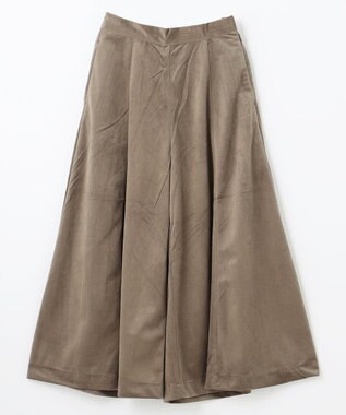 ANY 【洗濯機可】エステルベロア ガウチョパンツ ブラウン系