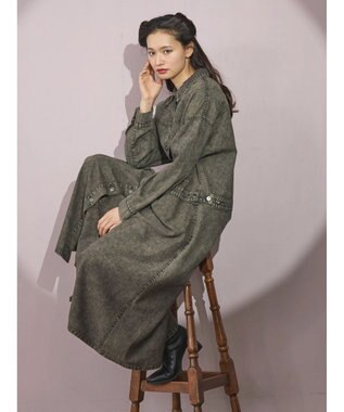 Green Parks ■ＥＳＣＡＲ　デニムジャケットワンピース Brown