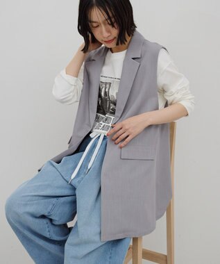 AMERICAN HOLIC 【イージーケア】テーラードジレ Gray Mixture