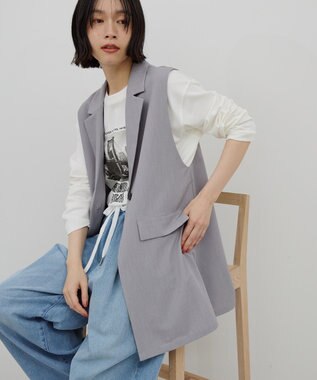 AMERICAN HOLIC 【イージーケア】テーラードジレ Gray Mixture