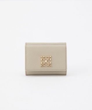 russet 《soeru》モノグラムプレート三つ折りウォレット(SO-397) GrayBE/GR