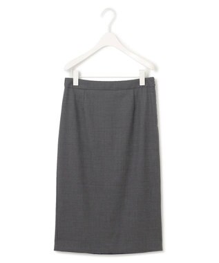 ICB L 【セットアップ対応】ウールストレッチ タイトスカート チャコール系