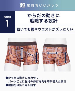 WACOAL MEN WACOAL MEN ボクサーパンツ ローライズ 【超気持ちいいパンツ】 動きにフィット 裾やウエストがズレにくい フロントの安定性・快適性 前閉じ 下着 メンズ WT3440 /ワコールメン ブラウン