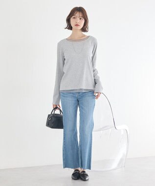 earth music&ecology レイヤード風テレコプルオーバー Light Gray