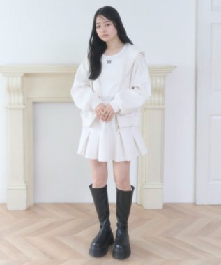 WEGO ダンボールプリーツスカパン ホワイトアイボリー