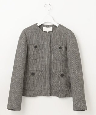 自由区 【洗える】ライトカラミノーカラー ジャケット モノトーン