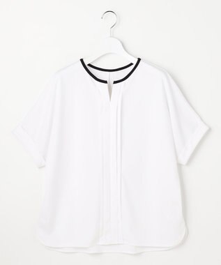 ANY SIS ジョーゼットフロントタック プルオーバー オフ×ブラック