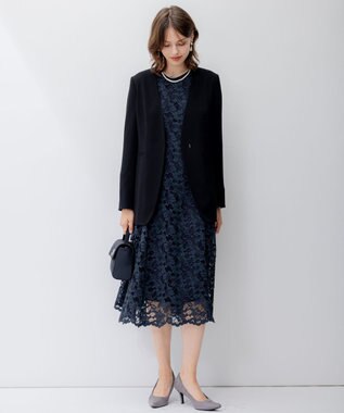 23区 【APPLAUDIR】クリアジョーゼット ジャケット ブラック系