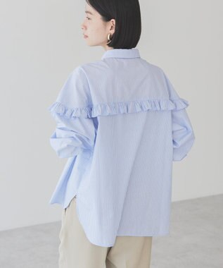 AMERICAN HOLIC イージーケアフリルシャツ Stripe