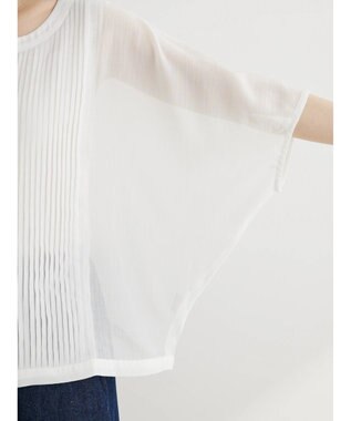 Green Parks ・ｆｕｒｒｙ　ｒａｔｅ　ピンタックボイルブラウス Off White