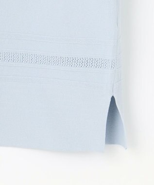 J.PRESS LADIES L 【洗える】RAYON ELITE STRETCH クルーネック ニット サックス系