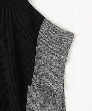 JOSEPH カーディステッチアニメーション　ハイネックポンチョ Black/Ivory