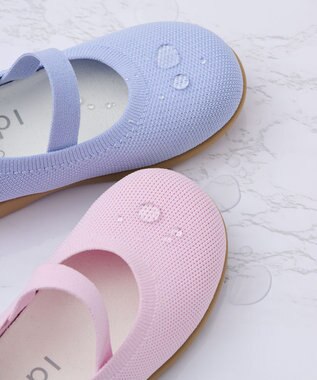 steppi “撥水＆洗えるニットシューズ” KIDS ストラップ シューズ ライトパープル