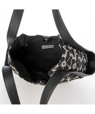 UNBILLION カシュカシュ cachecache / 刺繍生地トートバッグ ブラック